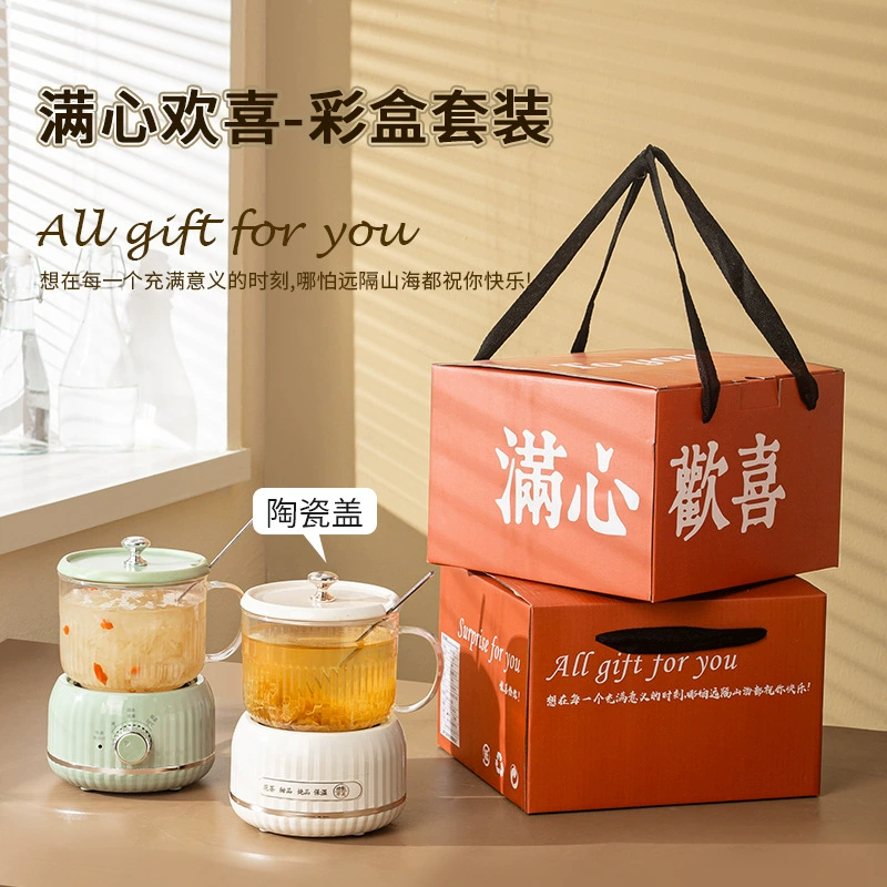家用玻璃壶身迷你煮茶壶炖煮一体恒温烧水壶小型一人全自动养生壶